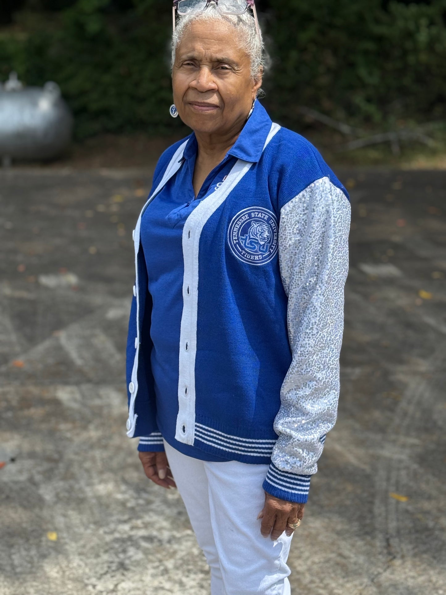 (TSU/TENNESSEE STATE UNIVERSITY SEQUIN CARDIGAN SWEATER