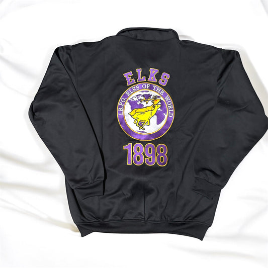 MENS EMBROIDERED ELKS BLACK JOGGING SUIT