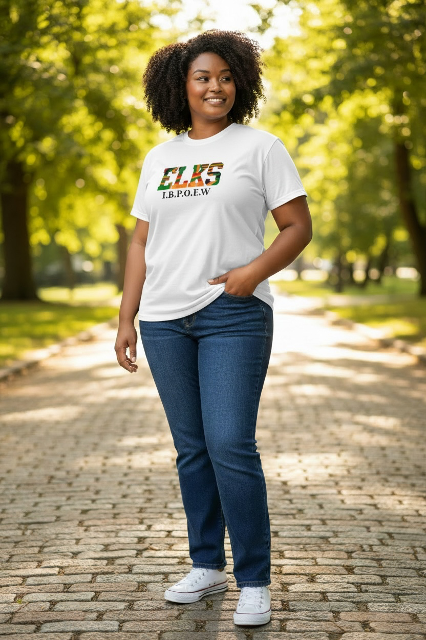 ELKS AFRICAN PRINT EMBROIDERY TSHIRT