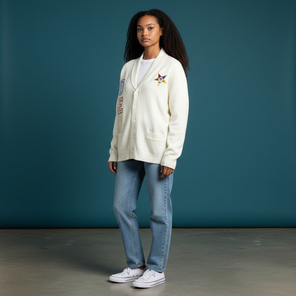 ORDER OF EASTERN STARS SHAWL CARDIGAN SWEATER