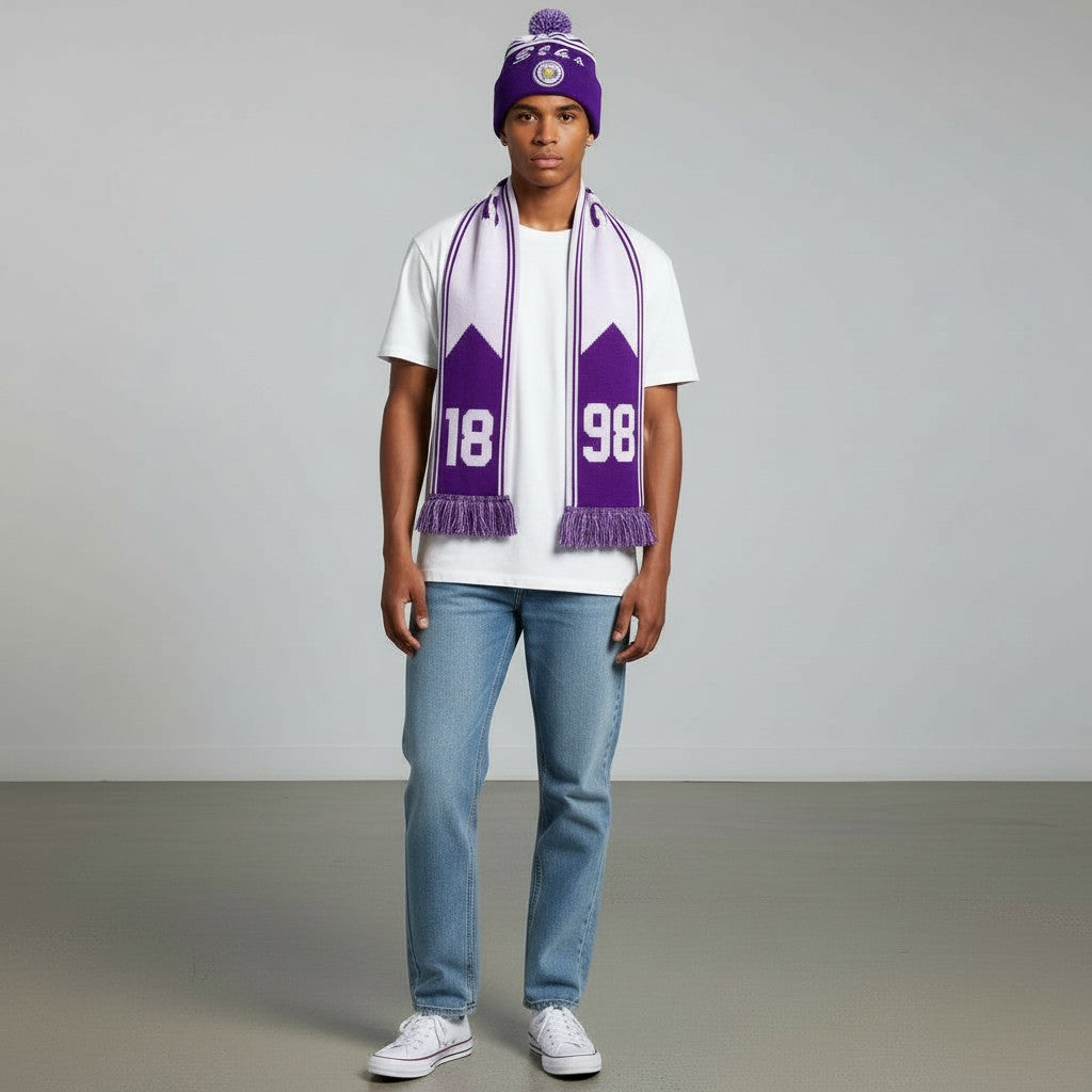 ELKS PURPLE AND WHITE SCARF SET