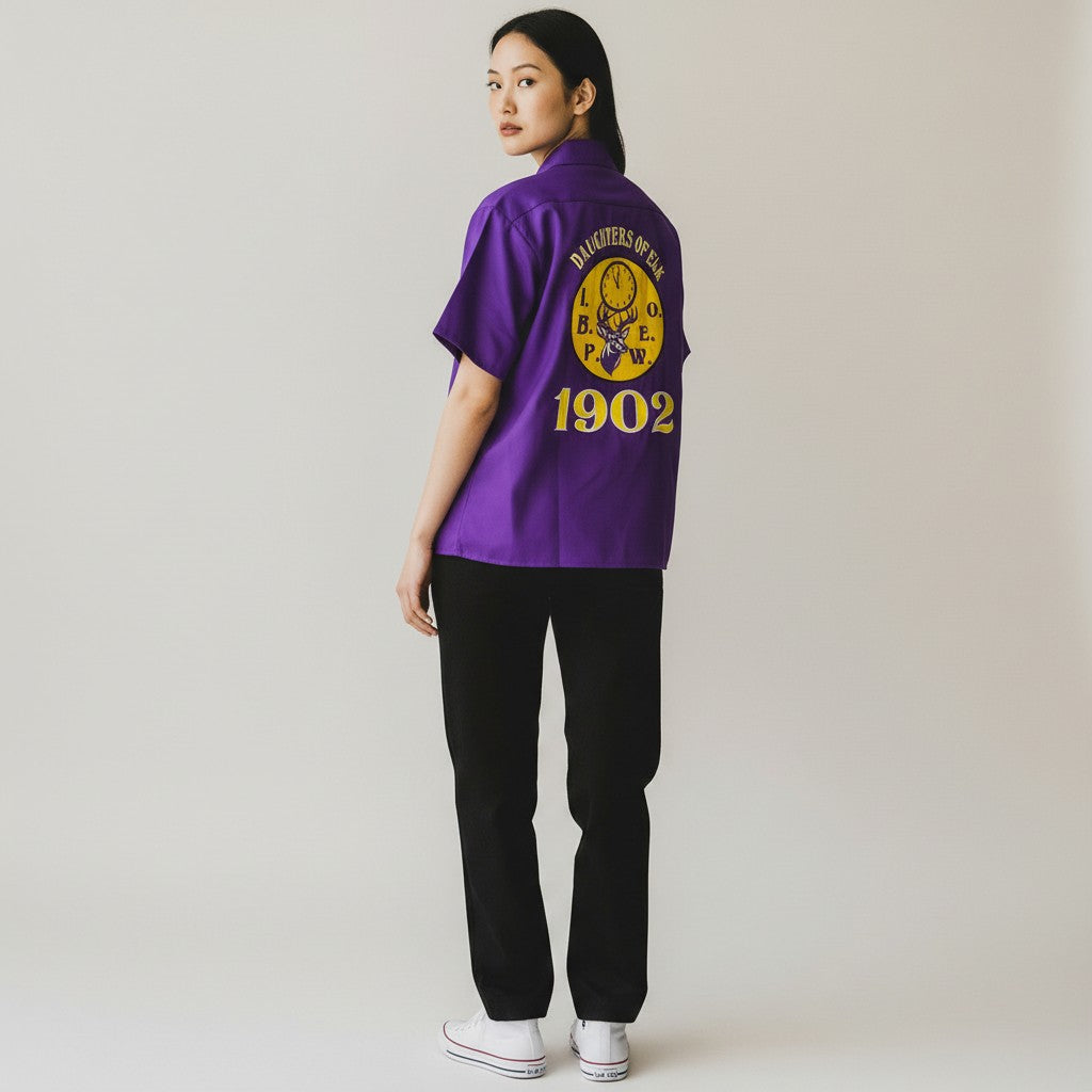 DAUGHTER OF ELKS EMBROIDERED COLLAR SHIRT